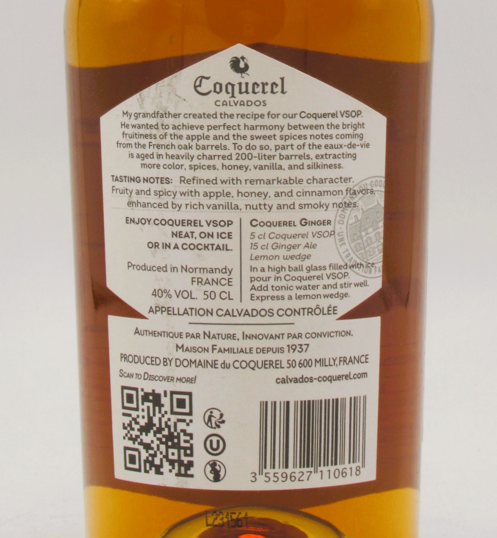 Calvados Domaine du Coquerel VSOP