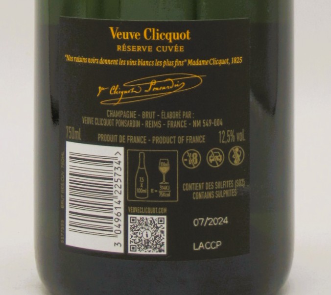 Champagne Veuve Clicquot Reserve Cuvée Brut