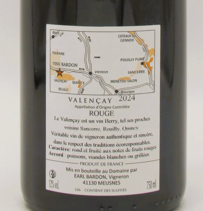 Valencay rouge Domaine Denis Bardon 2024