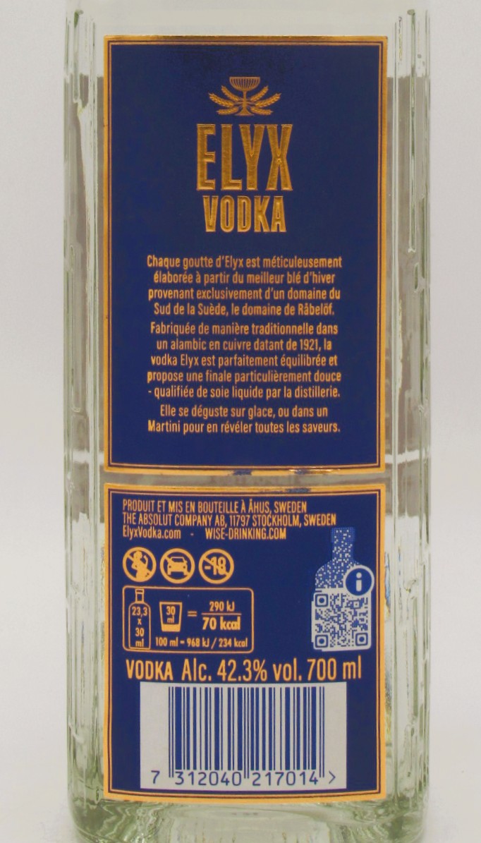 Vodka Single Estate Elyx