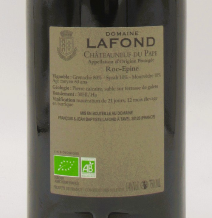 Chateauneuf du Pape bio Domaine Lafond 2022