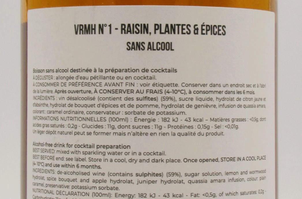 Vermouth Sans Alcool VRMH N°1 JNPR