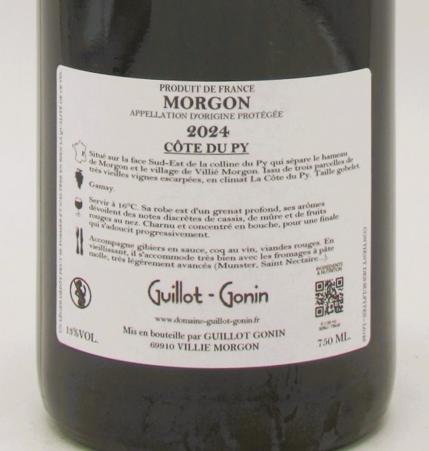 Morgon Cote du Py Domaine Jean Philippe Guillot – Gonin 2024