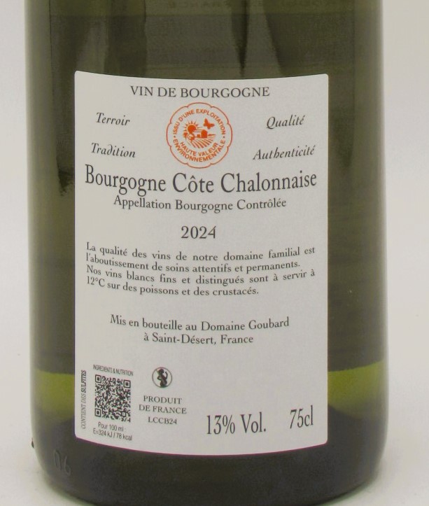 Cote Chalonnaise Blanc Mont Avril Domaine Michel Goubard 2024