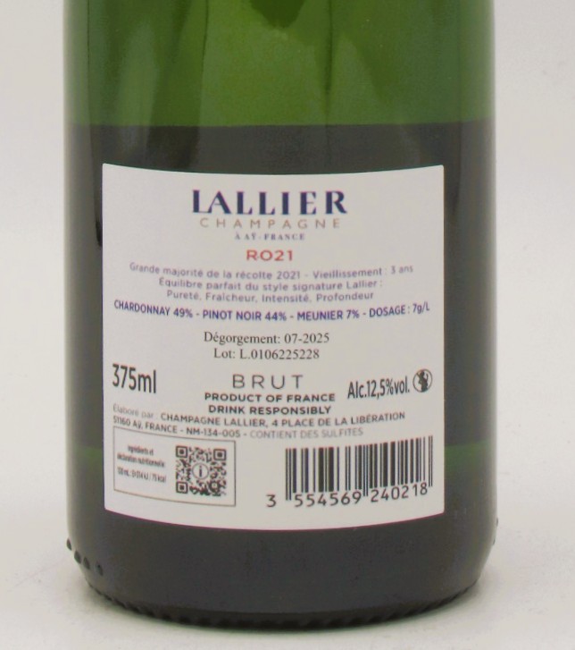 Champagne brut Reflexion R.021 Lallier 37.5cl