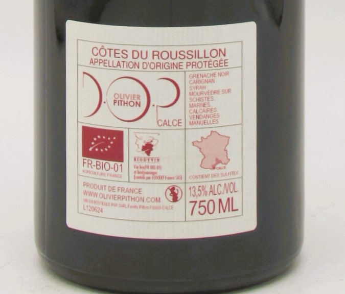 Cotes du Roussillon Rouge bio Cuvée Lais Domaine Olivier Pithon 2022