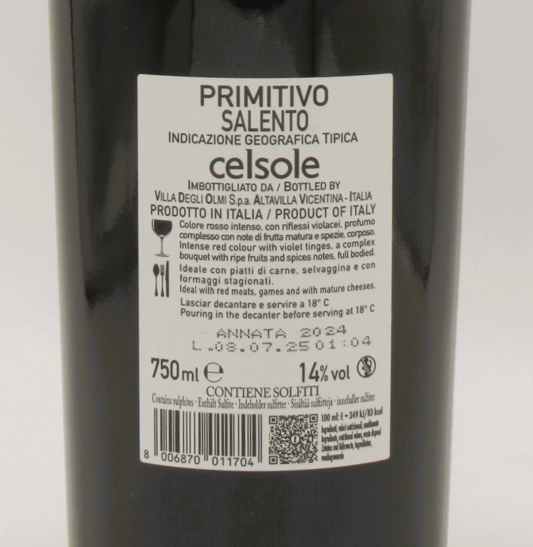 IGT Di Salento Primitivo Celsole 2024