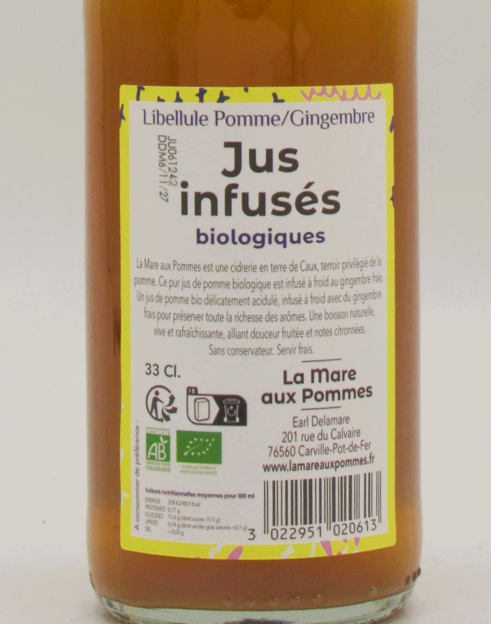 Jus Infusé Bio Libellule Pomme Gingembre