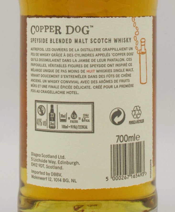 Blended Malt Scotch Whisky Copper Dog