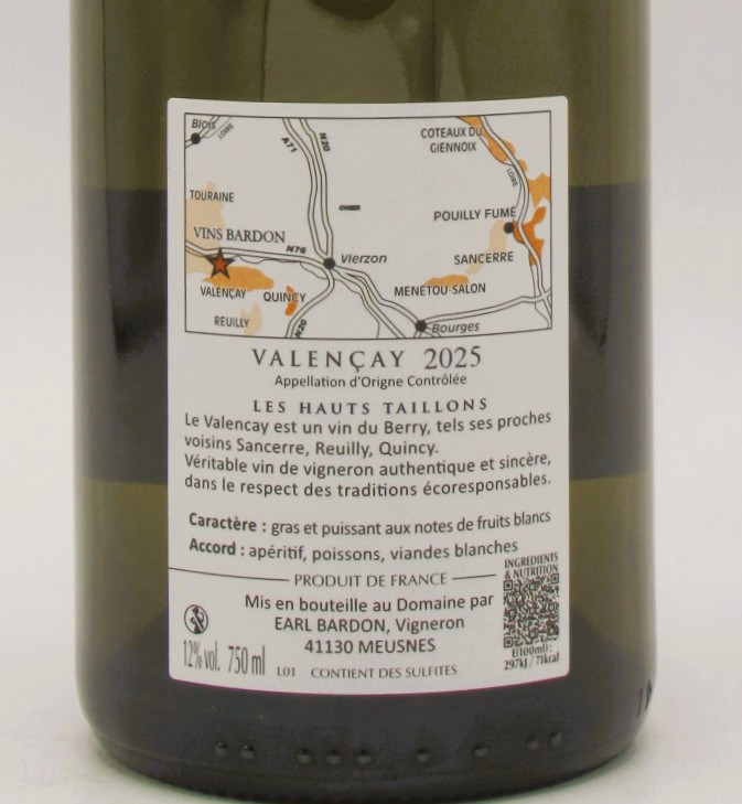 Valencay Blanc Les Hauts Taillons Domaine Denis Bardon 2025