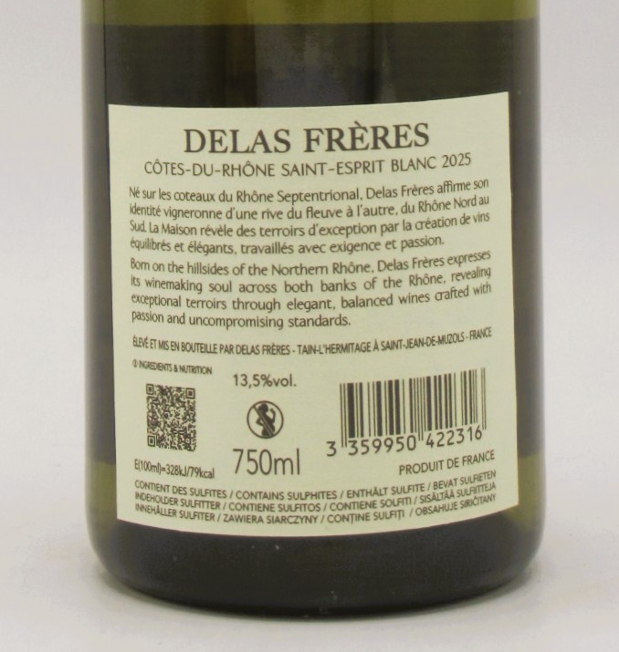 Cotes du Rhône Blanc Saint Esprit Maison Delas 2025