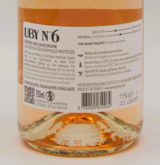 Cotes de Gascogne Rosé n°6 Domaine Uby 2025