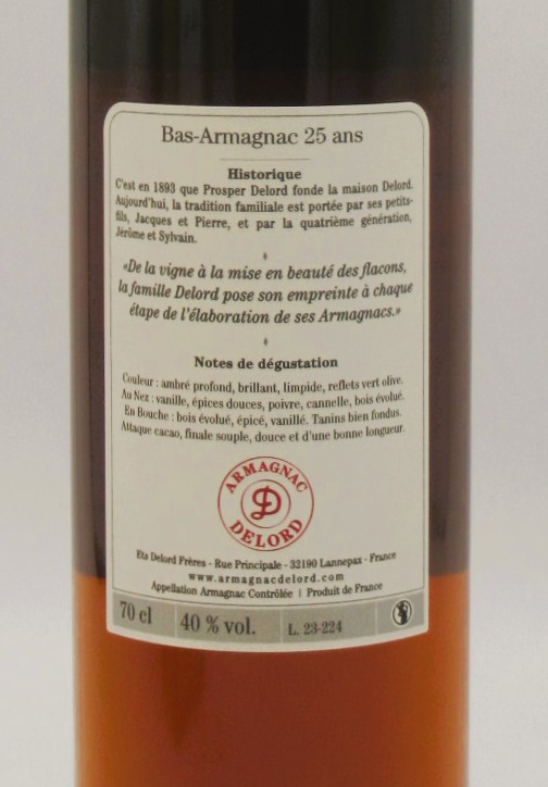 Bas Armagnac 25 Ans Delord
