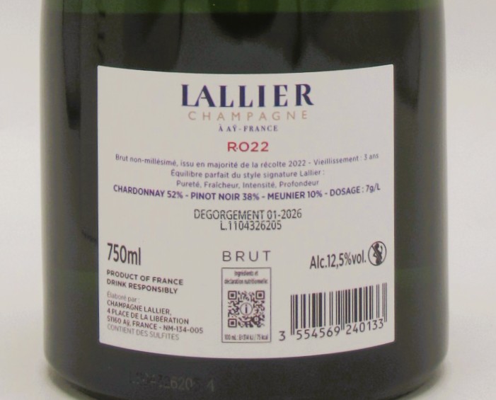 Champagne brut Reflexion R.022 Lallier
