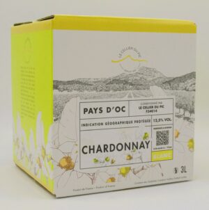 IGP Pays d'Oc Chardonnay Cellier du Pic 3 Litres