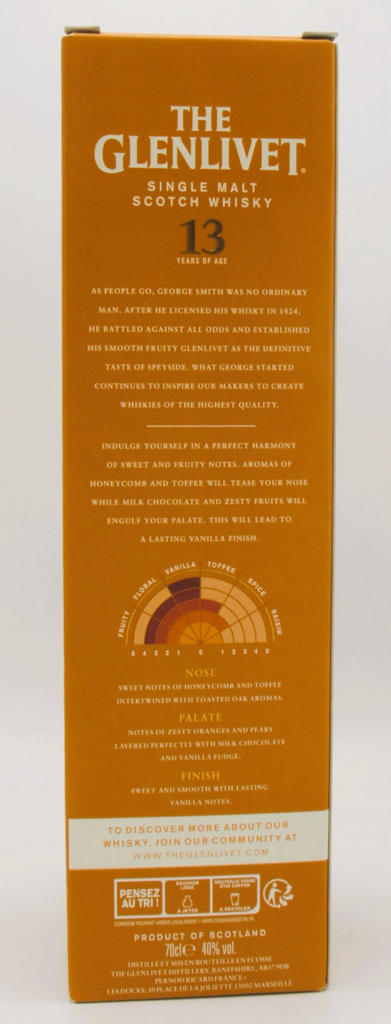 Single Malt Scotch Whisky The Glenlivet 13 Ans First Fill