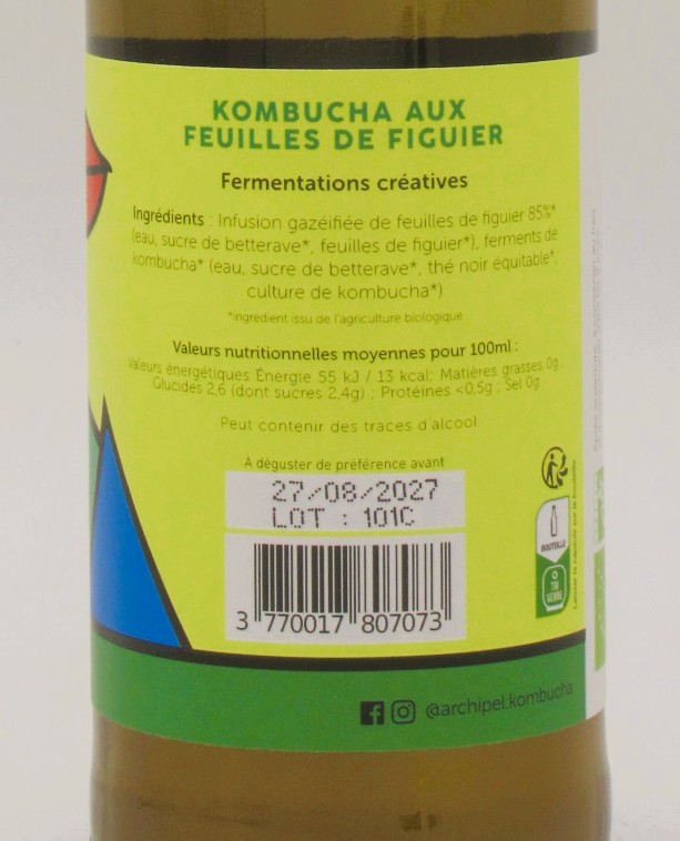 Archipel Kombucha bio Feuilles de Figuier