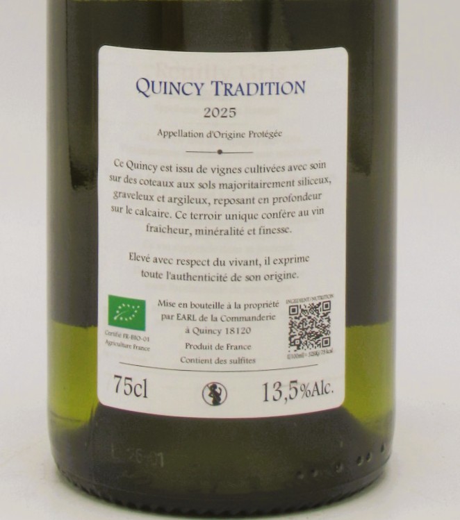 Quincy Bio Domaine de La Commanderie 2025