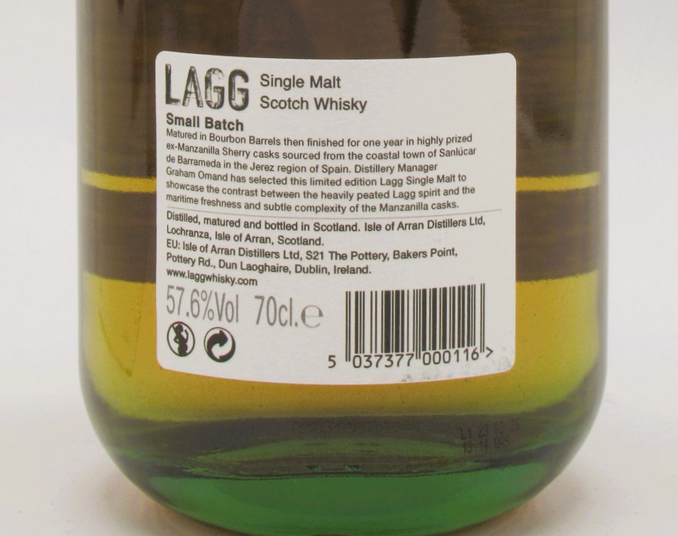 Single Malt Scotch Whisky Manzanilla Finish Lagg Distillery