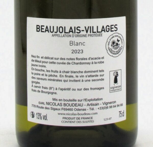 Beaujolais Village Blanc Domaine Nicolas Boudeau 2023