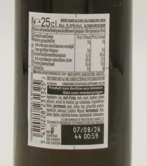 Bière Sans Alcool Jupiler 0.0°