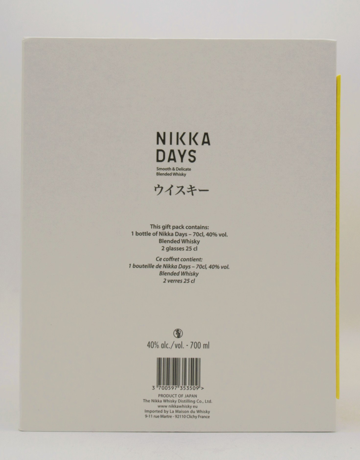 Blended Whisky The Nikka Days coffret 2 verres