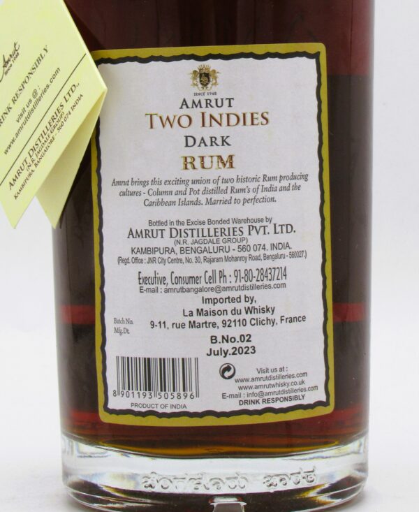 Rhum Blend Amrut Two Indies Dark