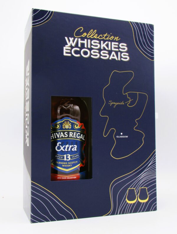 Blended Scotch Whisky The Chivas Extra 13 ans American Rye Finish coffret 2 verres