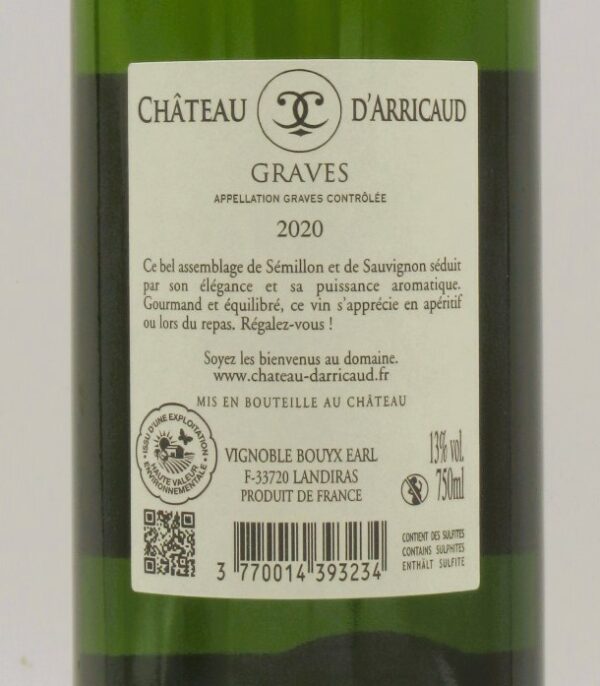 Graves Blanc Chateau d’Arricaud 2020