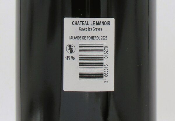 Lalande de Pomerol Château Le Manoir- Cuvée les Graves 2022 Magnum