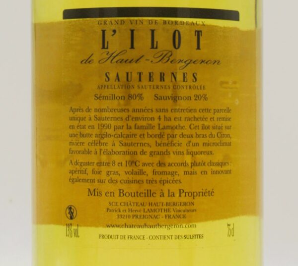 Sauternes L’Ilot de Haut Bergeron 2022