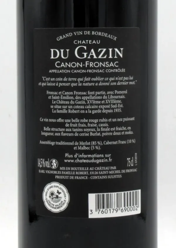 Canon Fronsac Chateau du Gazin 2018