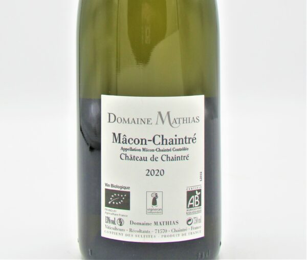 Bourgogne Macon Chaintre Bio Blanc Domaine Mathias 2020