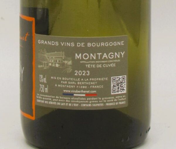 Montagny Tête de Cuvée Domaine Berthenet 2023