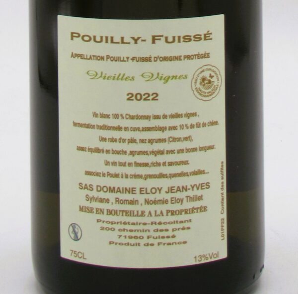 Pouilly Fuissé Vieilles Vignes Domaine Noemie Thillet – Eloy 2022