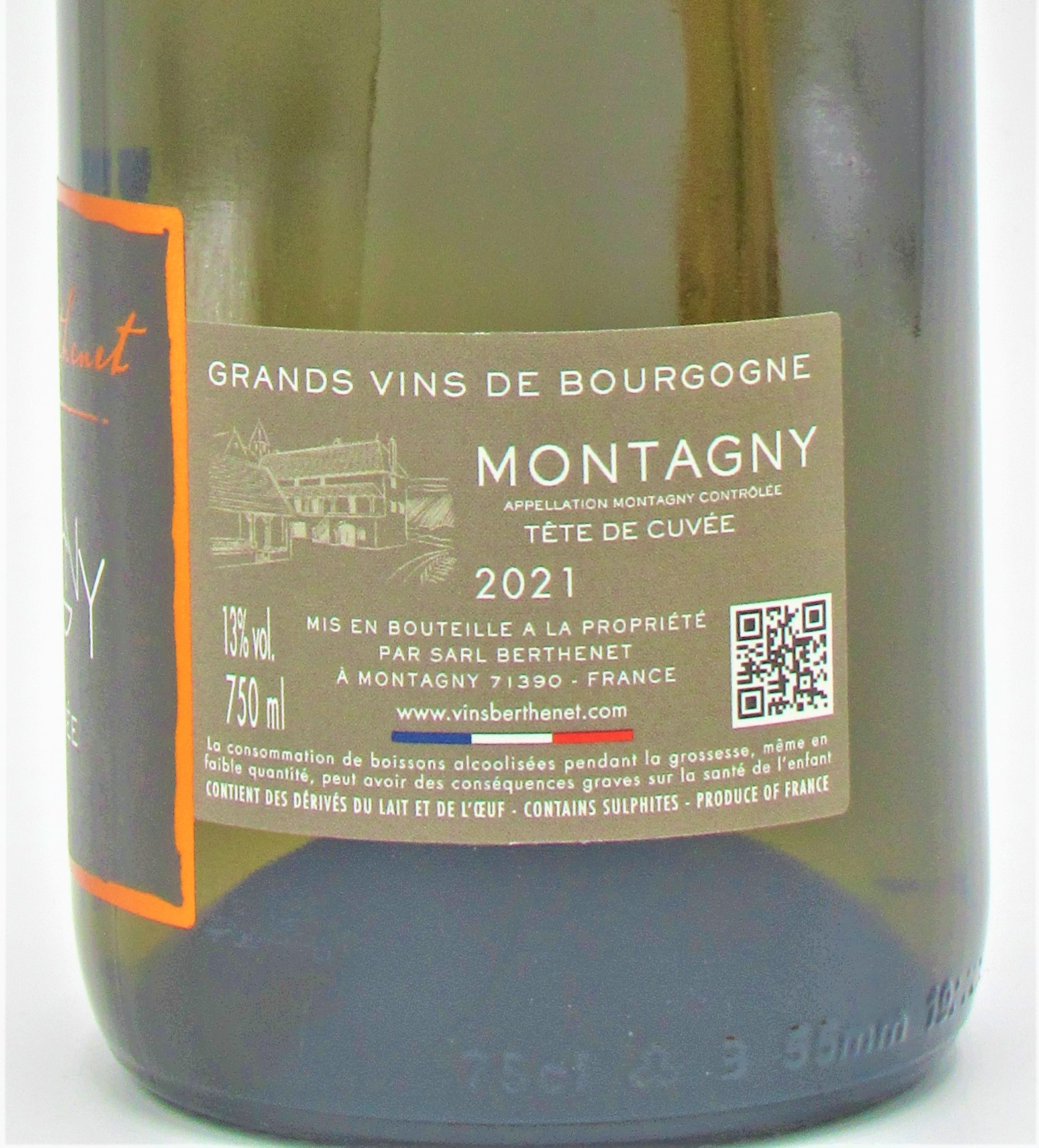 Montagny Tête De Cuvée Domaine Berthenet 2021 - La Cave Saint-Vincent