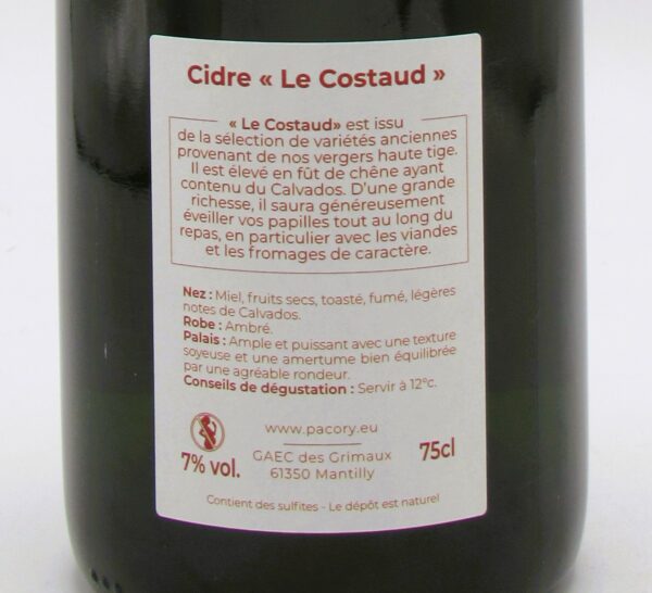 Cidre Brut Le Costaud Domaine Pacory
