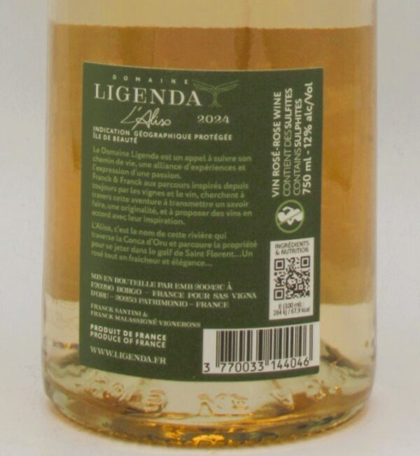 IGP Ile de Beauté Rosé L'Aliso Domaine Ligenda 2024