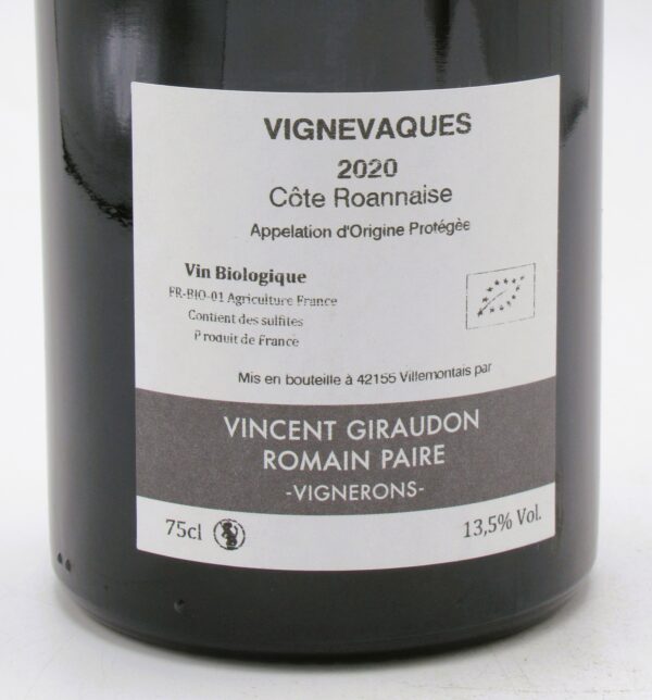 Cote Roannaise rouge Bio VigneVaque Domaine Vincent Giraudon 2020