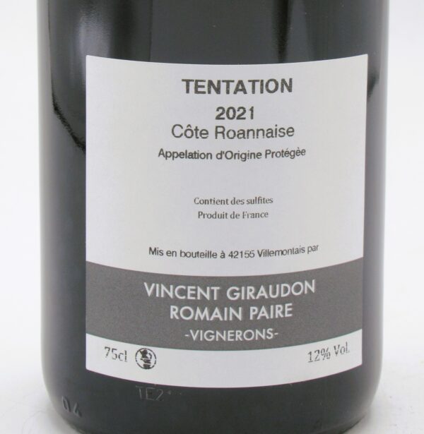 Cote Roannaise rouge Tentation Domaine Vincent Giraudon 2021