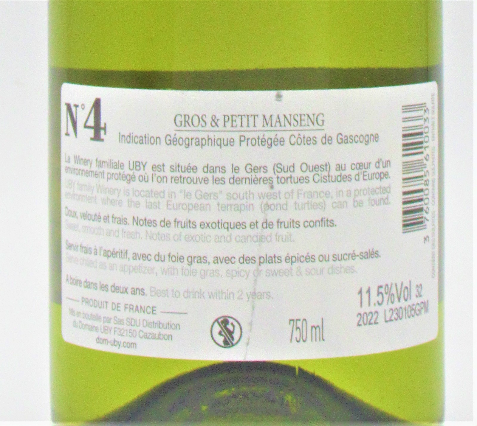 Acheter vin blanc Uby 4 Moelleux Petit Gros Manseng UBY n°4