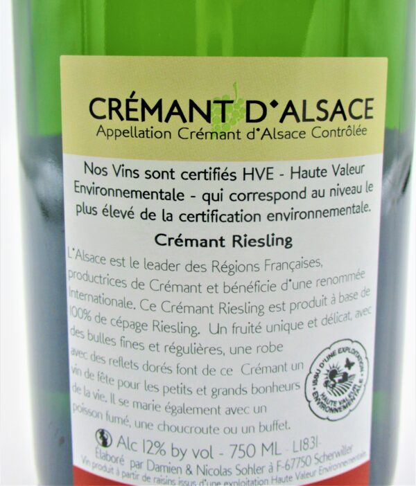 Crémant d'Alsace 100% Riesling Domaine Damien & Nicolas Sohler