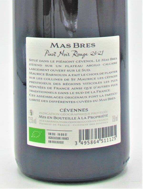 IGP des Cévennes bio Pinot Noir Mas Bres 2021