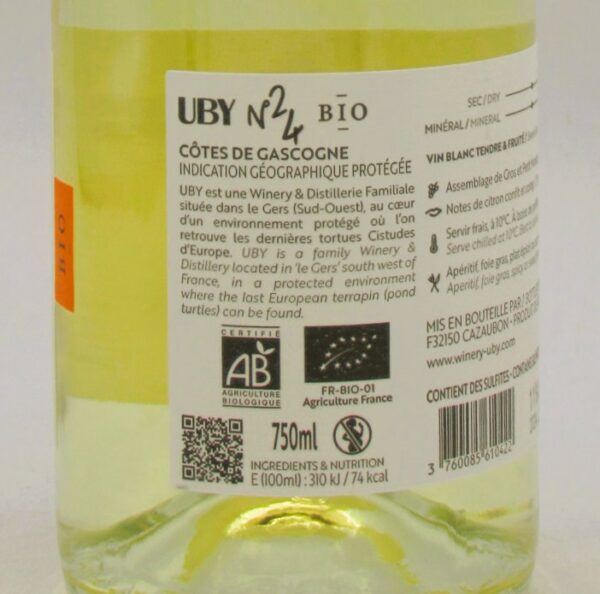 IGP Cotes de Gascogne Bio Moelleux Domaine Uby N°24 2024