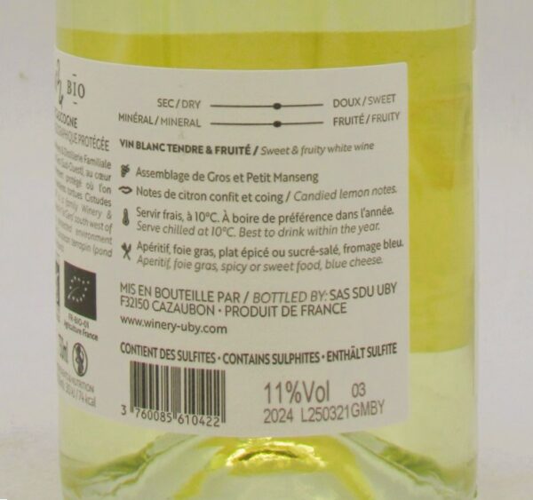 IGP Cotes de Gascogne Bio Moelleux Domaine Uby N°24 2024