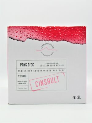 IGP Pays D'oc rosé Cinsault Cellier Pic 3 Litres