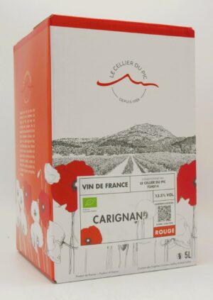 Vin de France Bio Carignan Cellier du Pic 5 Litres