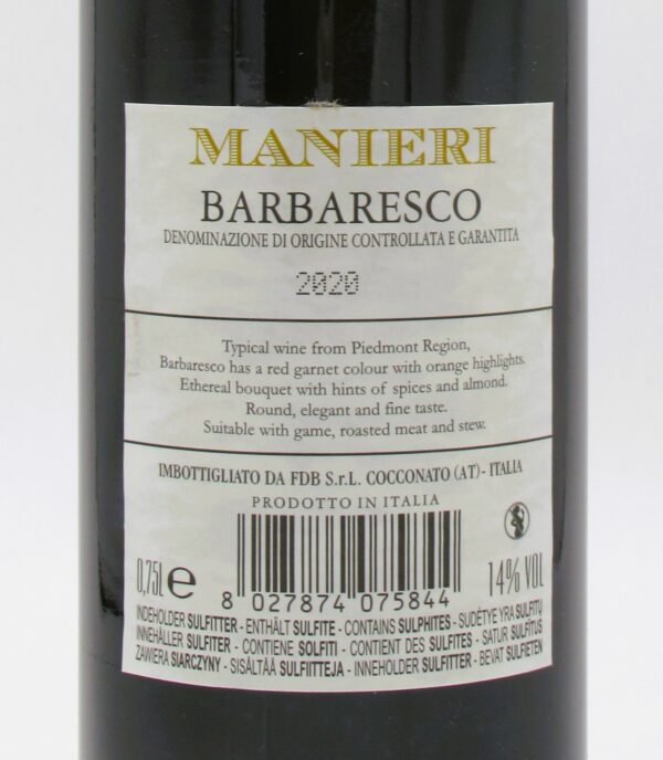 Italie Barbaresco DOCG Manieri 2020