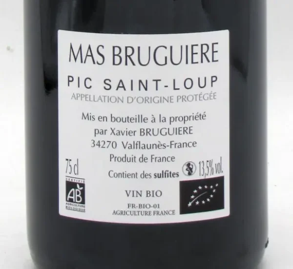 Pic Saint Loup bio L’Arbouse Mas Bruguière 2023