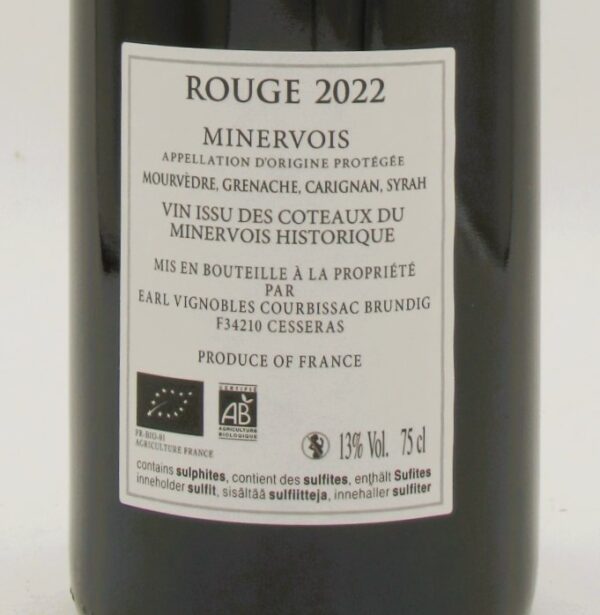 Minervois Bio Les Traverses de Courbissac 2022